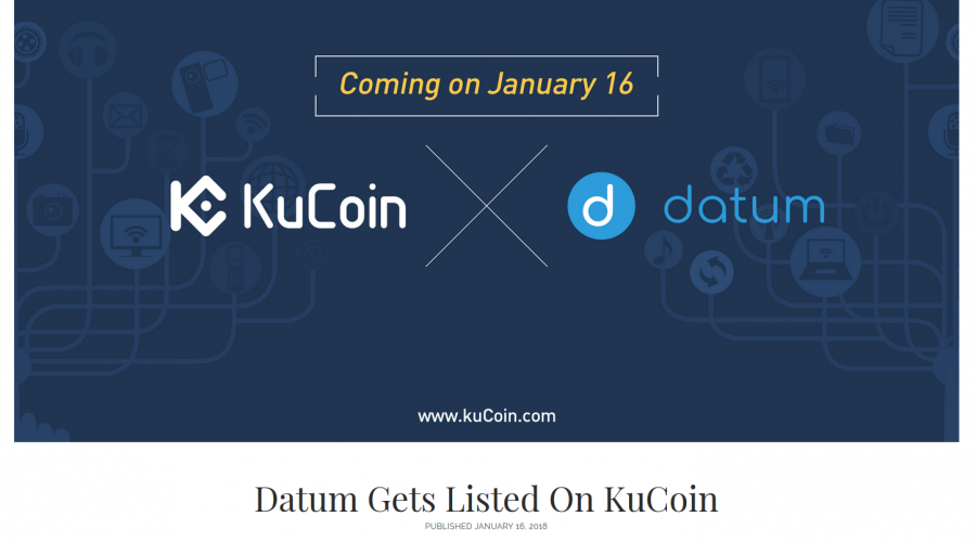 KuCoin新着！Datum Gets Listed On KuCoin | 暗号通貨ニュース速報