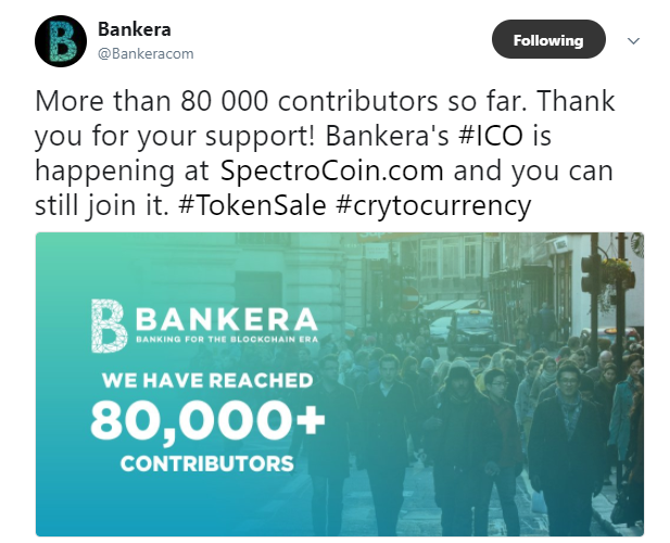BANKERA8万人以上の支援獲得達成！SpectroCoin&BANKERA ICO最新情報