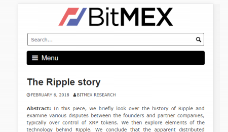 BitMEXが「The Ripple story」記事を公開！仮想通貨$XRP(Ripple/リップル)関連最新ニュース速報